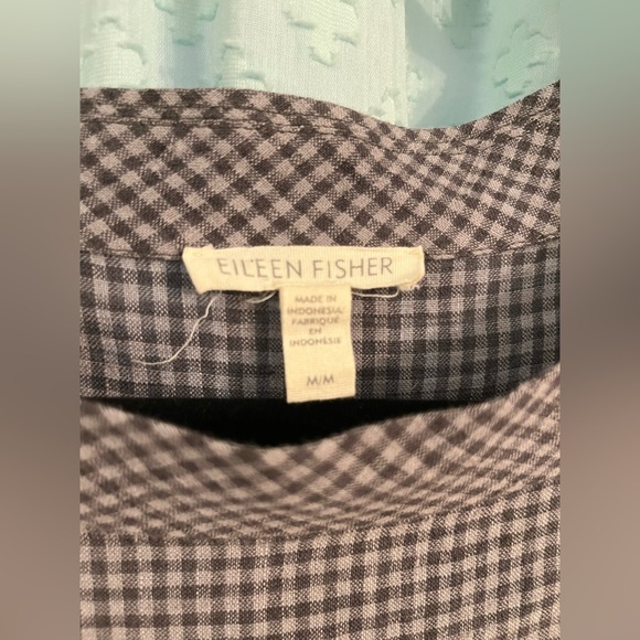 Eileen Fisher gingham linen tunic - Picture 2 of 3
